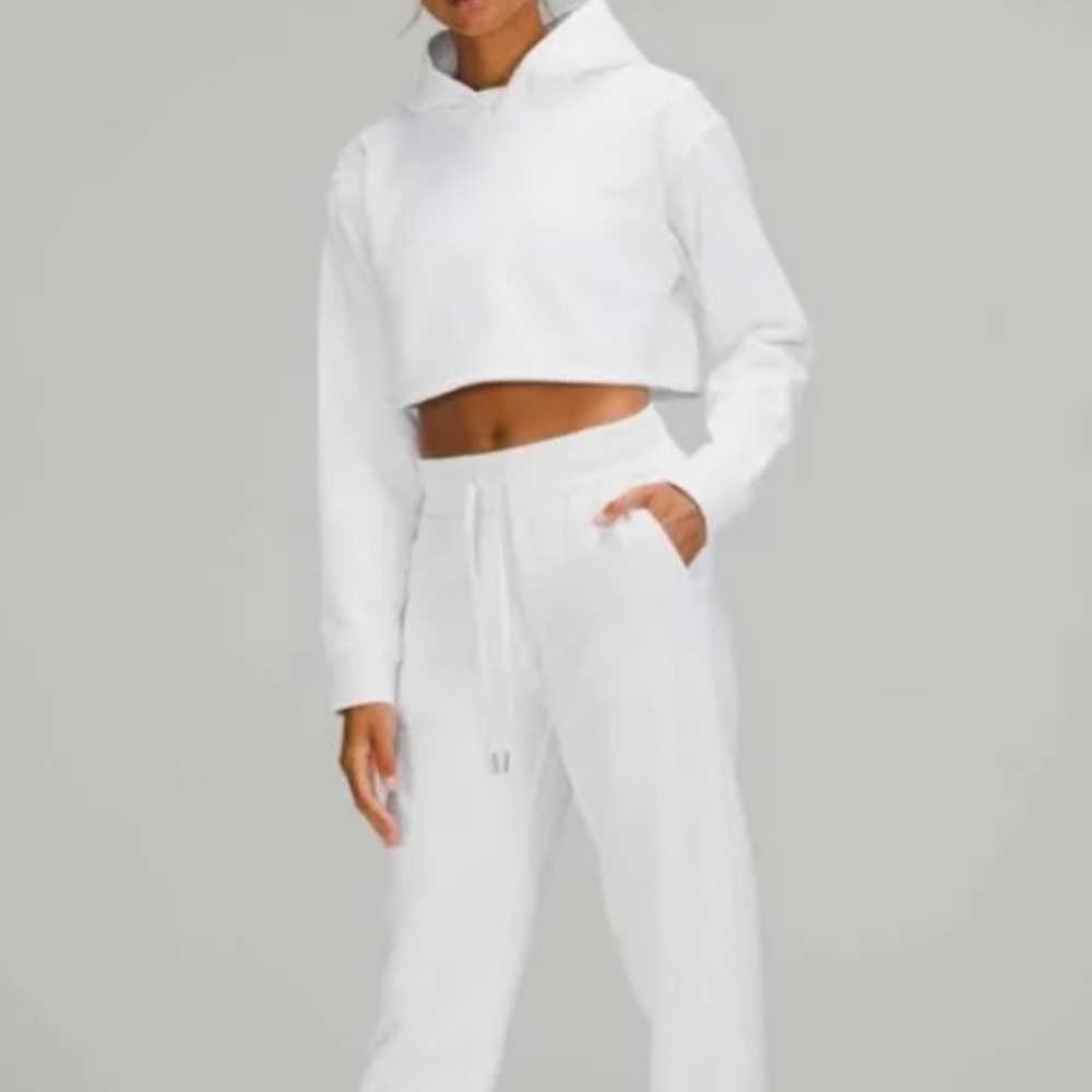 White Lululemon All Yours cropped hoodie NWOT